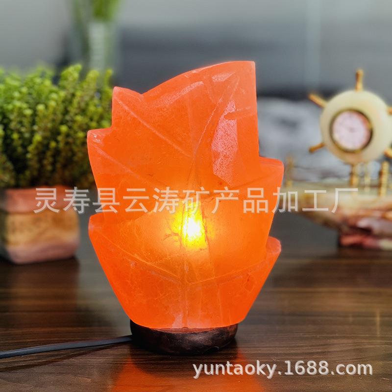 树叶形状盐灯喜马拉雅盐灯可调光台灯摆件各种造型水晶盐灯夜灯