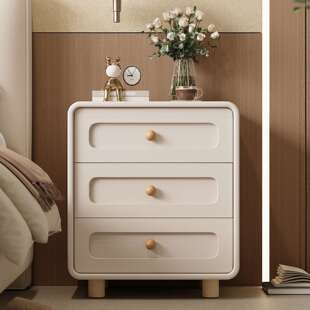 北欧风实木床头柜家用卧室2026爆款 轻奢高级感收纳储物斗柜子一体