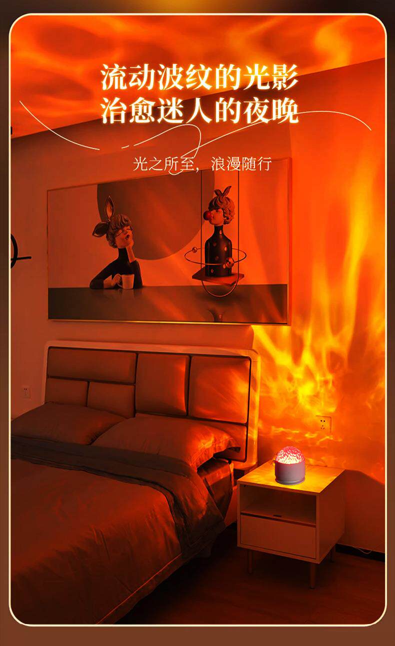 товар из китая 投影星空灯动态北极光创意氛围灯情侣浪漫水纹灯送女友礼物小夜灯