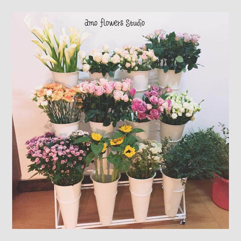 大号花店多层花架 花店货架 铁艺花架 鲜花货架 花店花桶 展示架