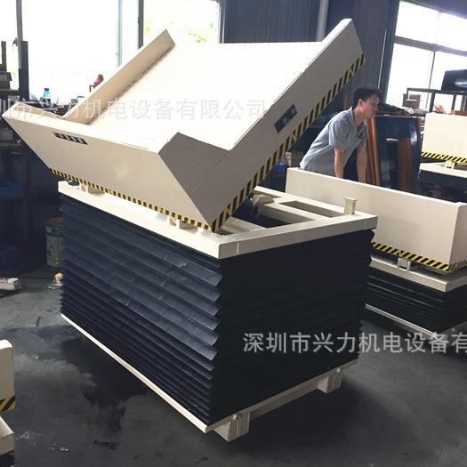 可倾斜升降机1吨侧翻电动升降平台固定式重型轨道式导轨式地坑式