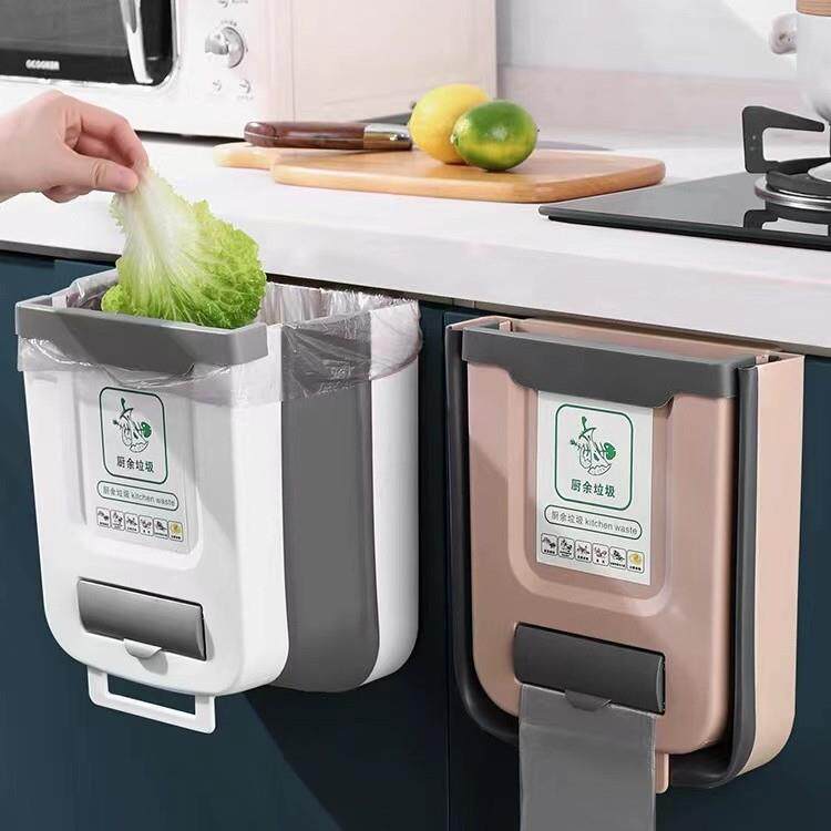 挂壁新款垃圾篓厨房挂式垃圾桶高颜值橱柜收纳加厚便捷卫生桶创意
