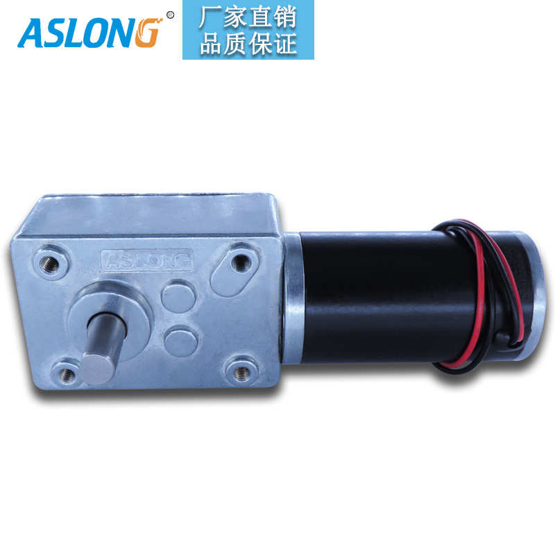 ASLONG涡轮蜗杆减速电机 A58SW31ZYS 双出轴带自锁双轴承减速马达
