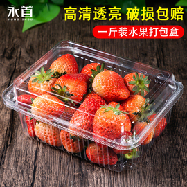 一次性水果包装盒超市一斤装透明塑料水果店圣女，果草莓打包盒有盖