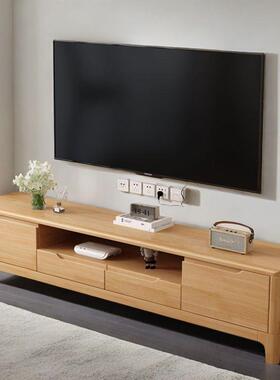 地实木电TUQ视柜客家合用收纳储物一体电视机厅柜组简易落感