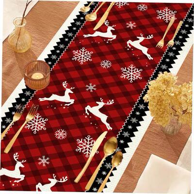 Christmas Elk Table Flag Table Cloth圣诞节桌布