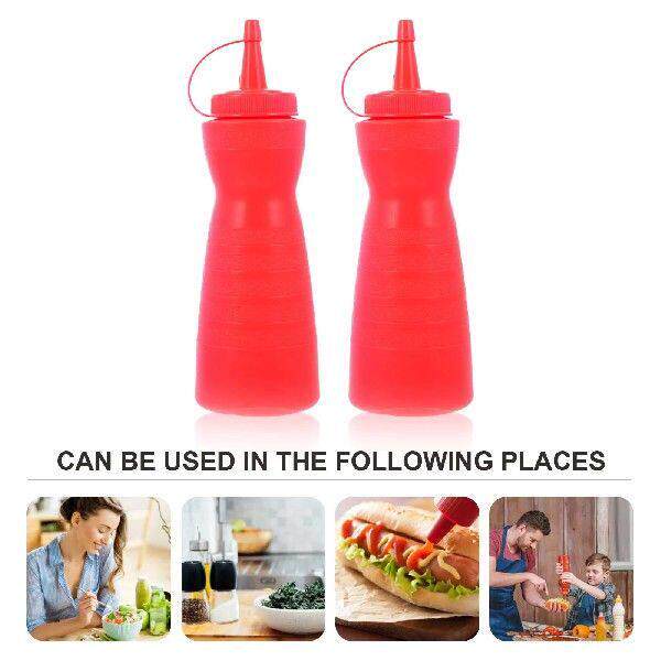 2 Pcs Squeeze Sauce Bottle Containers Ketchup Condiment
