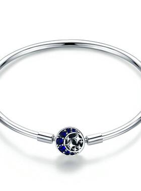 高档原头手镯diy珠子手錬础炼创简约9圆25纯银情侣饰基品小众轻奢