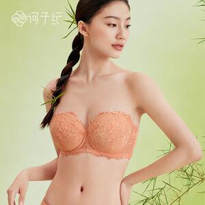 诃子纪国风无肩带文胸大胸显小内衣女夏季缩胸裹胸薄款抹胸防滑