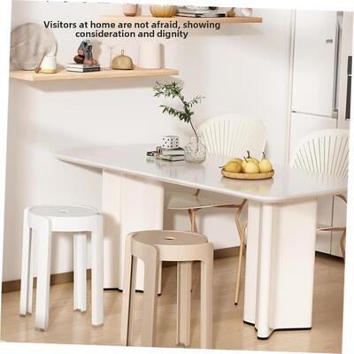 Nordic round stool plastic adult stackable high table chair1