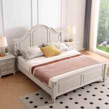 美式纯实木床北美红橡原木家具复古双人榫卯结构储物奶油高端加厚