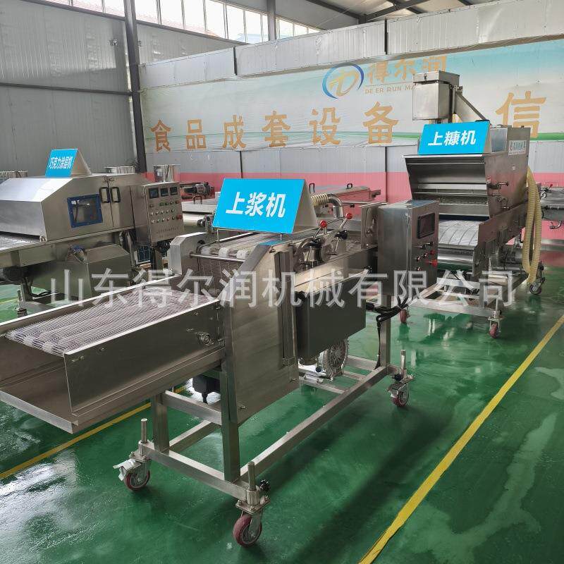 日式炸猪排上浆机裹浆裹糠生产线多种型号可选覆盖率高易清洗