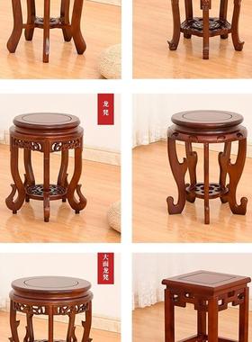 中式实BQM木筝凳凳子明清古古典餐桌凳凳琴凳榆木仿古圆板矮凳鼓
