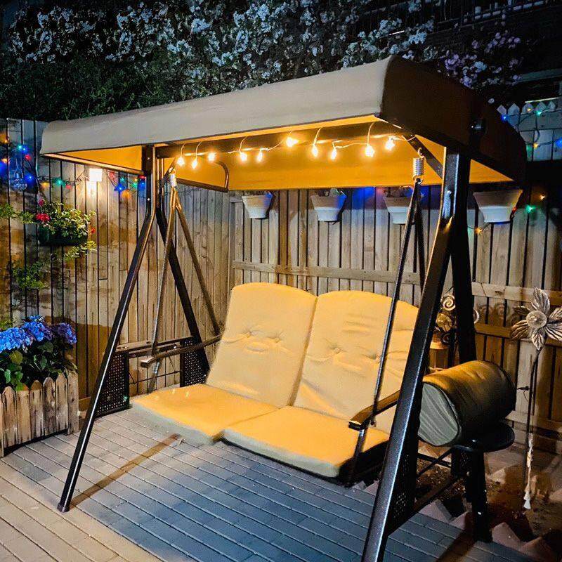 户外秋千庭院吊椅室外铁艺家用阳台藤椅网红摇篮吊床双人吊篮摇椅