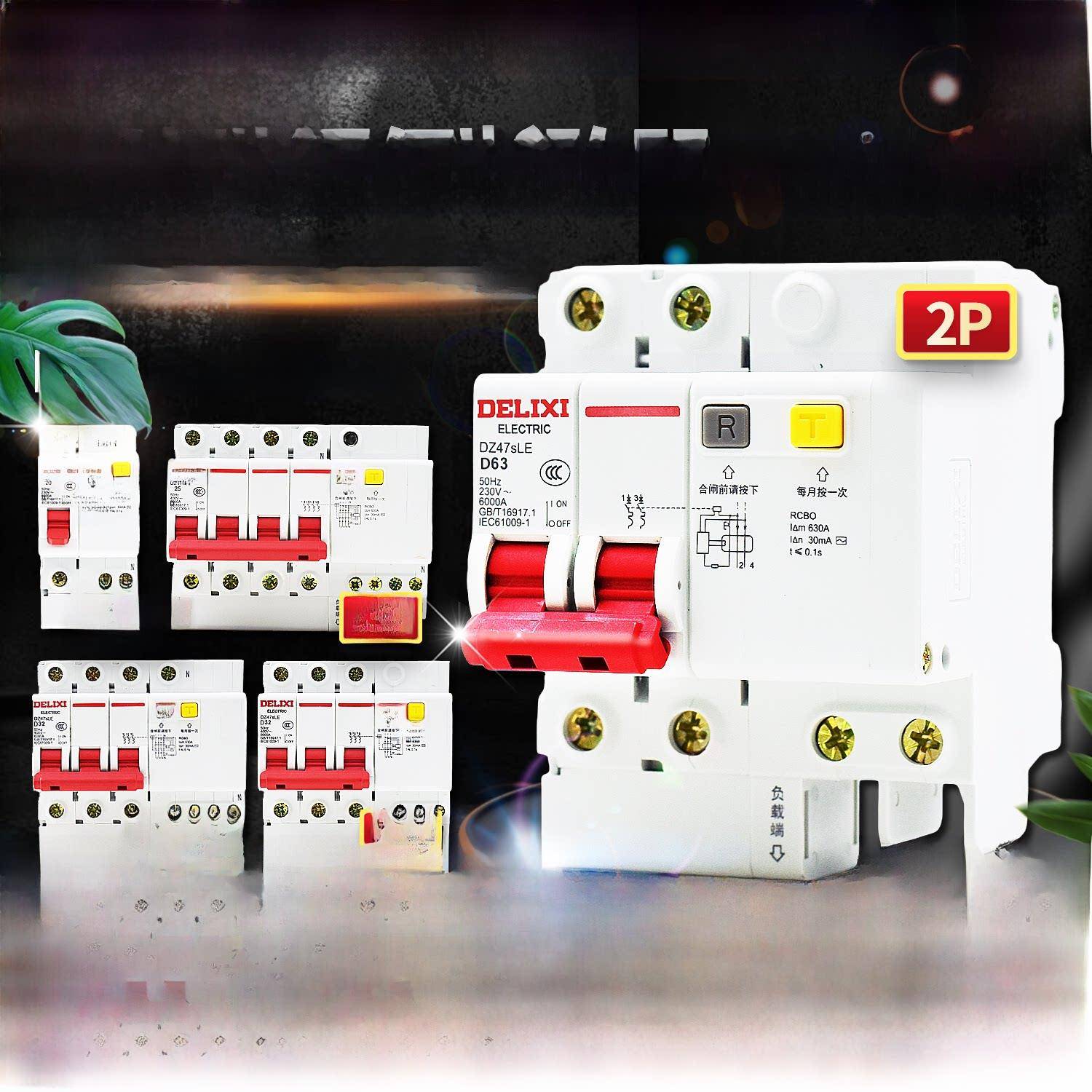 D型Dz47Sle漏电保护器32A Deli West断路器2P空气开关63A开关16A2