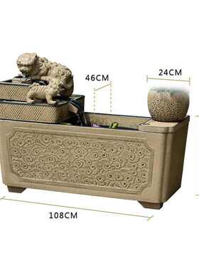 摆件造景庭院水景大型鱼池循环水玄关鱼缸miq流水落地装饰户外观