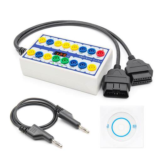OBDIIBreakOutBox汽车OBD16pin针脚分线盒信号端口测试盒