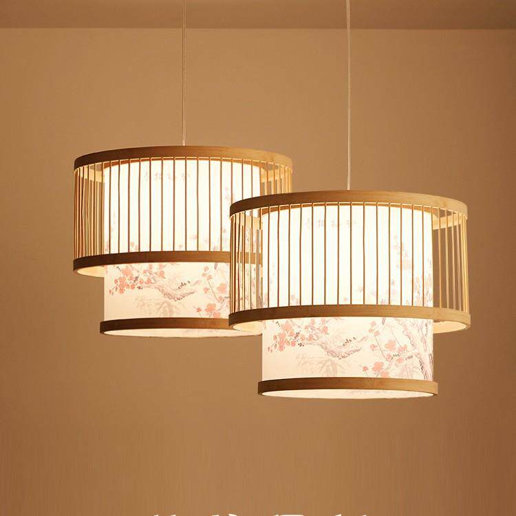 现代中式吊灯竹艺灯日式榻榻米饭店竹编吊灯卧室餐厅东南亚风格灯