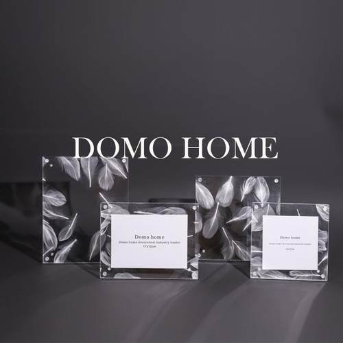 意透明y羽毛磁吸相框摆d56546466i照片样创板间台书房客厅桌面装