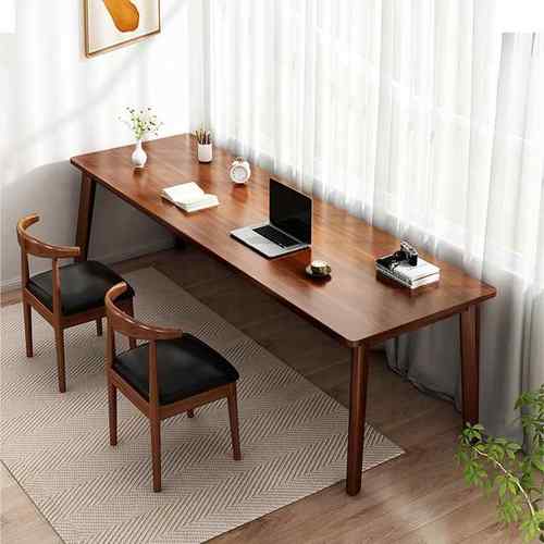 长条桌子客厅大长书桌实木腿电脑桌学习工作台双人家用成人书法桌