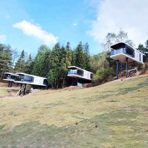 钢结构小屋别墅 户外隔音景观房子 景区农家乐民宿现代感未来舱