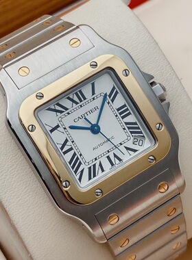 先鉴后发 98新35mm卡地亚山度士18K黄金日历自动机械女表正品