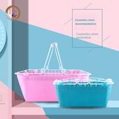 化妆品超市购物篮零食日化品金属收纳篮母婴宠物框酒吧书店手提筐