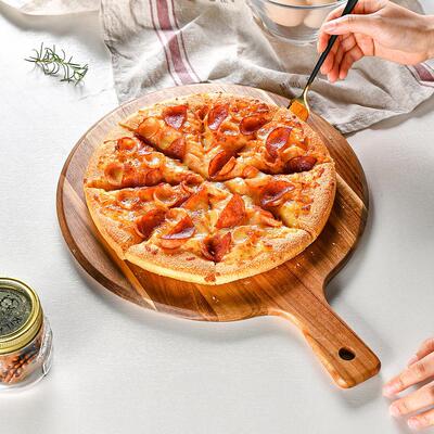 Wooden circular pizza board, steak plate, bread board 30cm