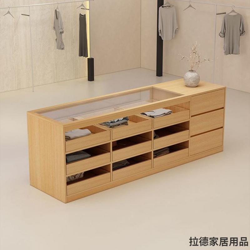 服装店中岛柜流水台展示柜收银台中古风柜台摆件饰品陈列柜带玻璃