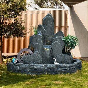 大型假山流水喷泉室外庭院室内花园景观瀑布入户园林水景鱼池摆件
