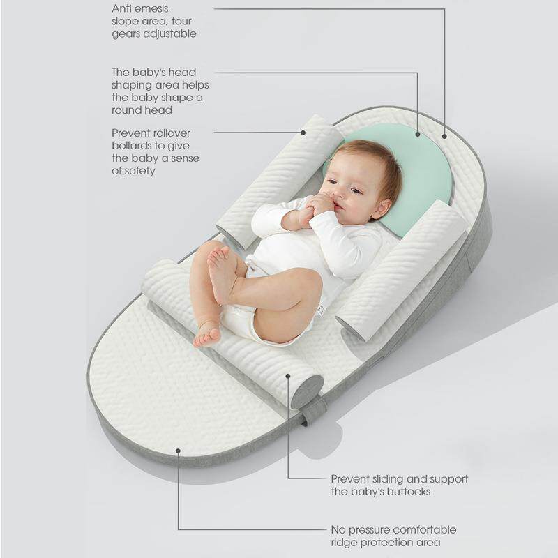 aibedo婴儿防吐奶斜坡垫宝宝喂奶防溢奶呛奶新生护脊椎枕头床中床