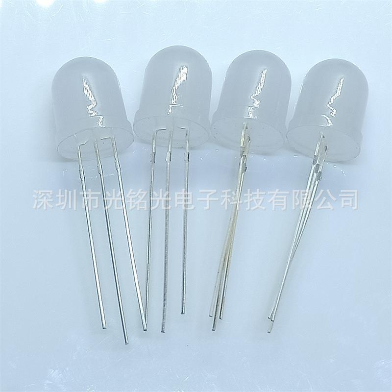 现货供应 F8/8mm红蓝光双色共阴 雾状LED发光二极管 双色雾状灯珠
