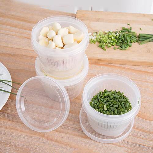 Circular transparent drainage double-layer fresh-keeping bow