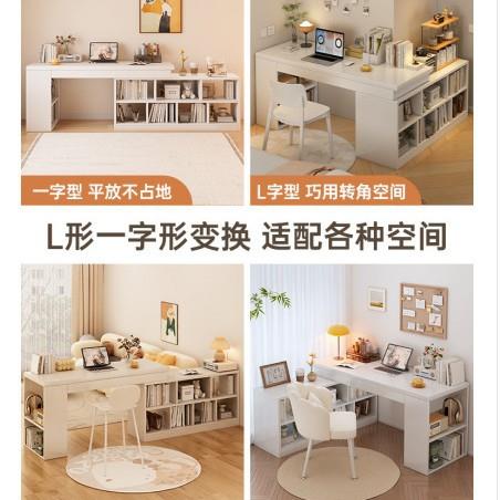 书桌书架一体靠墙桌子可伸缩客厅隔断桌吧台桌长条桌小户型电脑桌