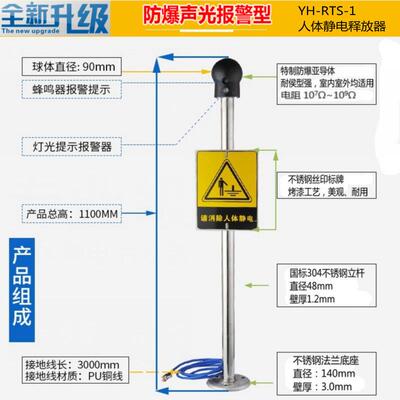 人体静电释放器 ZD-PSA型人体静电释放报警仪