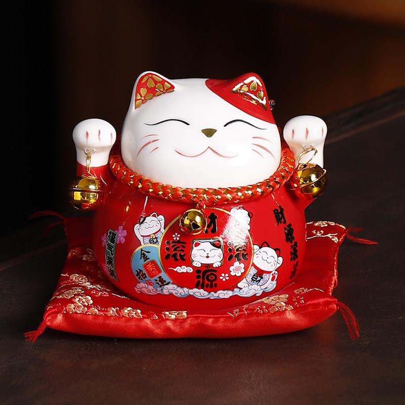 招财猫日系治愈小摆件创意陶瓷存钱罐开 业乔迁礼品可爱猫家居装
