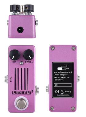 Mosky Spring Reverb 迷你单块混响效果器 实用电吉他乐器配件