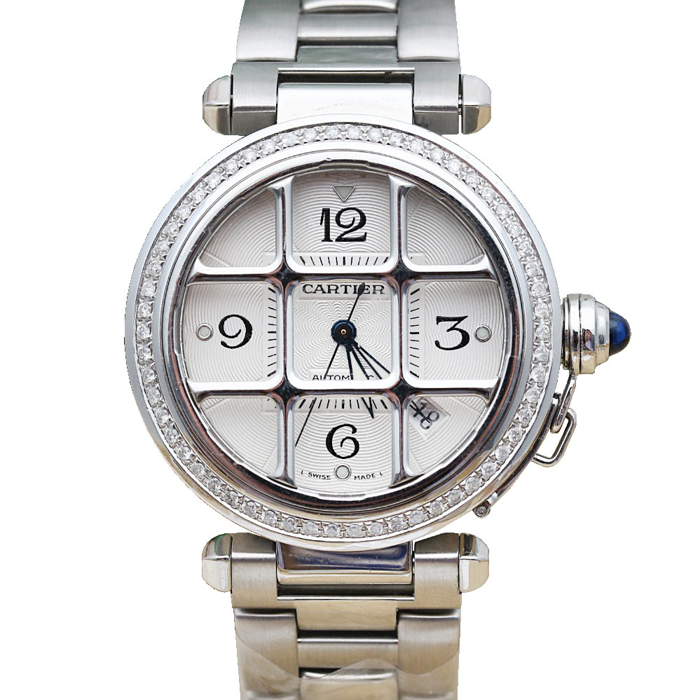 [9.8新]卡地亚帕莎后镶钻自动机械表38mm
