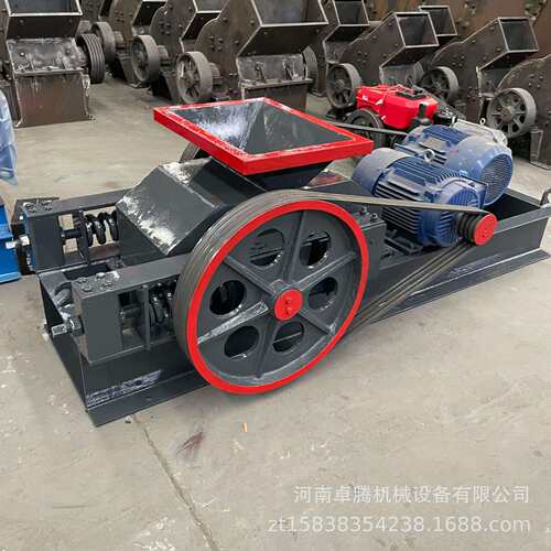 小型250*400煤矸石瓜米石双辊制砂机焦炭花岗岩对辊破碎机粉碎机