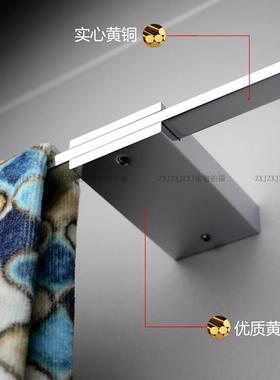 V全铜毛巾架打孔极简浴室置物架一字巾浴架52304不锈钢毛5巾杆单