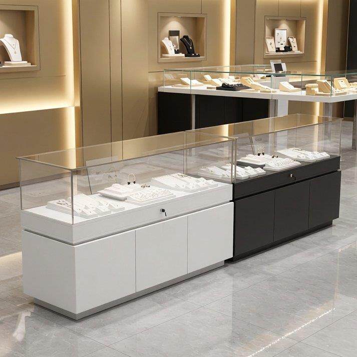 高端钢化玻璃展示柜定制珠宝首饰展示柜现代简约储存展示架可定制