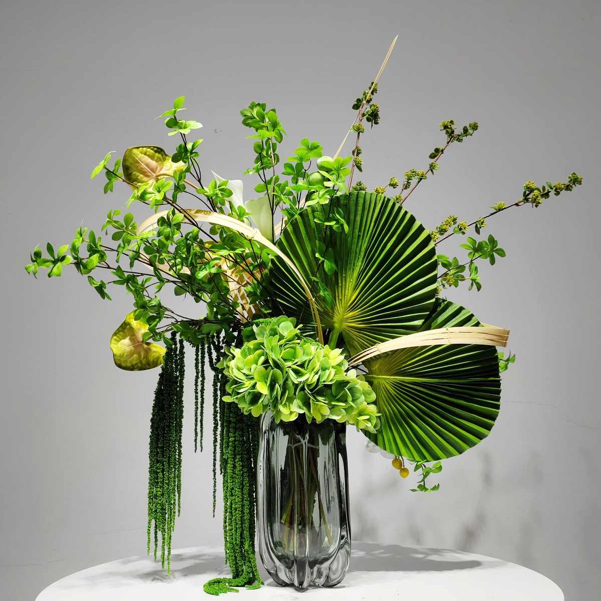 现代高端样板房绿植假花餐桌售楼处玄关仿真花艺客厅茶几桌面摆设