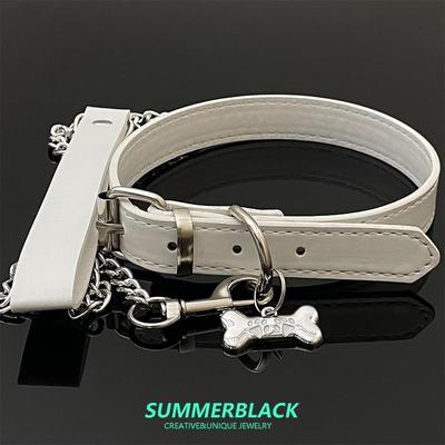 黑姑姑饰品chocker骨头白色项圈