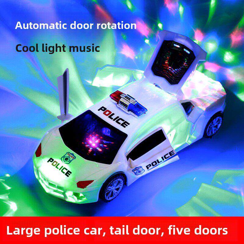 儿童会跳舞旋转警车玩具小汽车电动带音乐闪光灯万向玩具车男孩