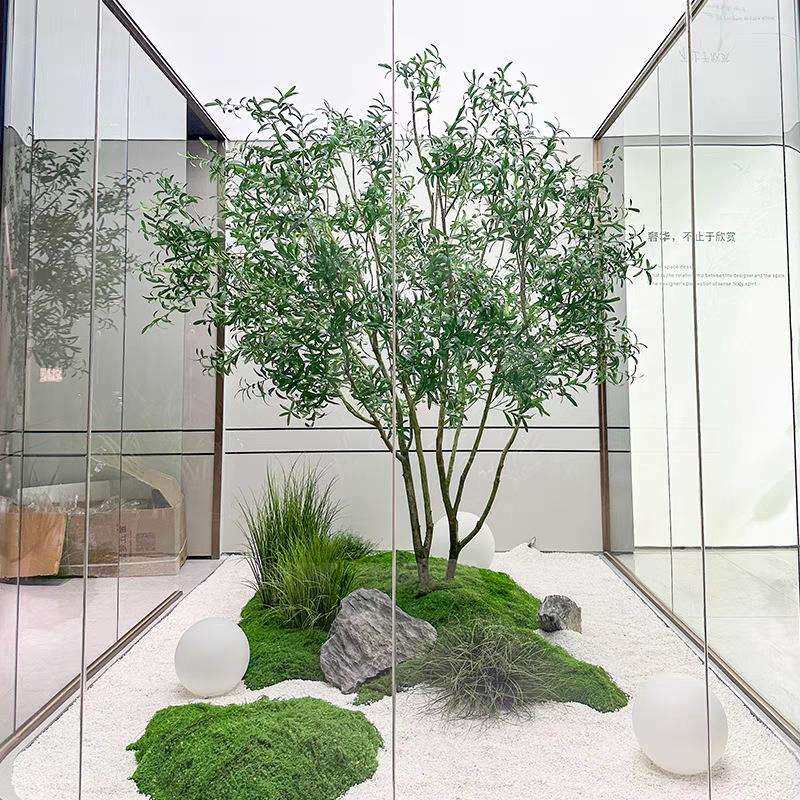 仿真橄榄树大型落地仿生绿植室内外景观装饰橱窗造景假树北欧植物
