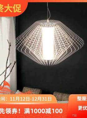 北欧样板房服饰店吊灯设计师客厅餐厅鸟笼灯创意个性ins灯具ins风
