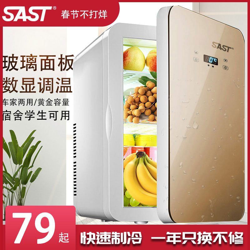 sast迷你小冰箱冷冻冷藏保鲜家用租房宿舍办公室母乳小型车载冰柜