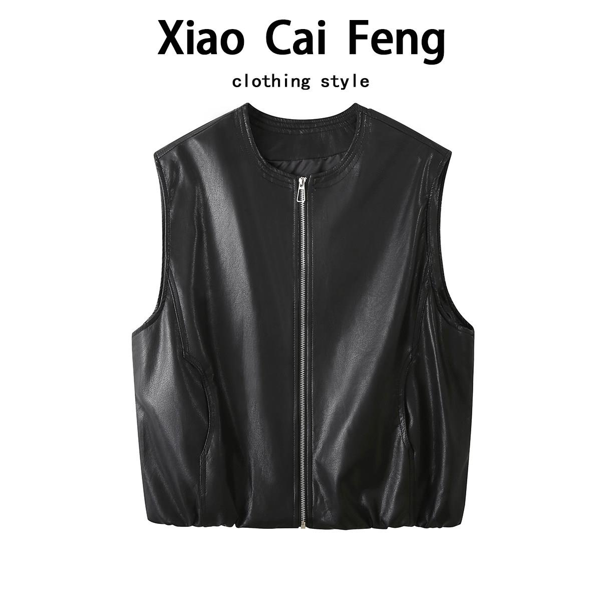 新品皮衣马甲女短款2026春装新款通勤百搭坎肩机车服pu皮夹克休闲