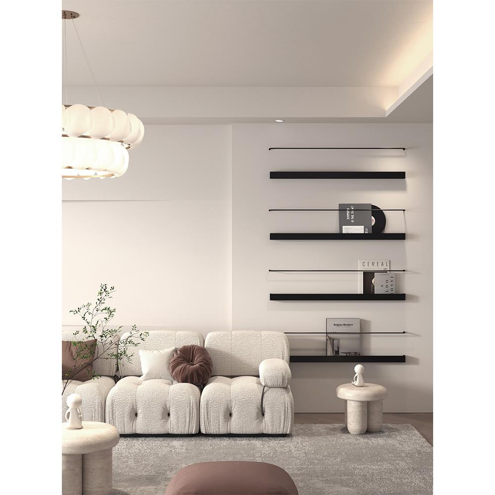 北欧铁艺书架报刊架一字壁挂墙上简约创意报刊架杂志展示置物架子