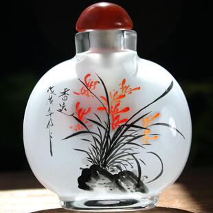 祥令德鼻烟壶琉璃内画手把件纯手工复古水晶醒神药非遗礼品中国风
